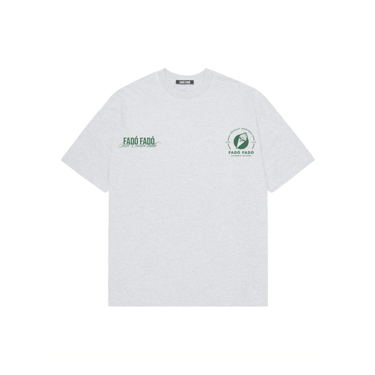 Grey Marl Double Logo Tee